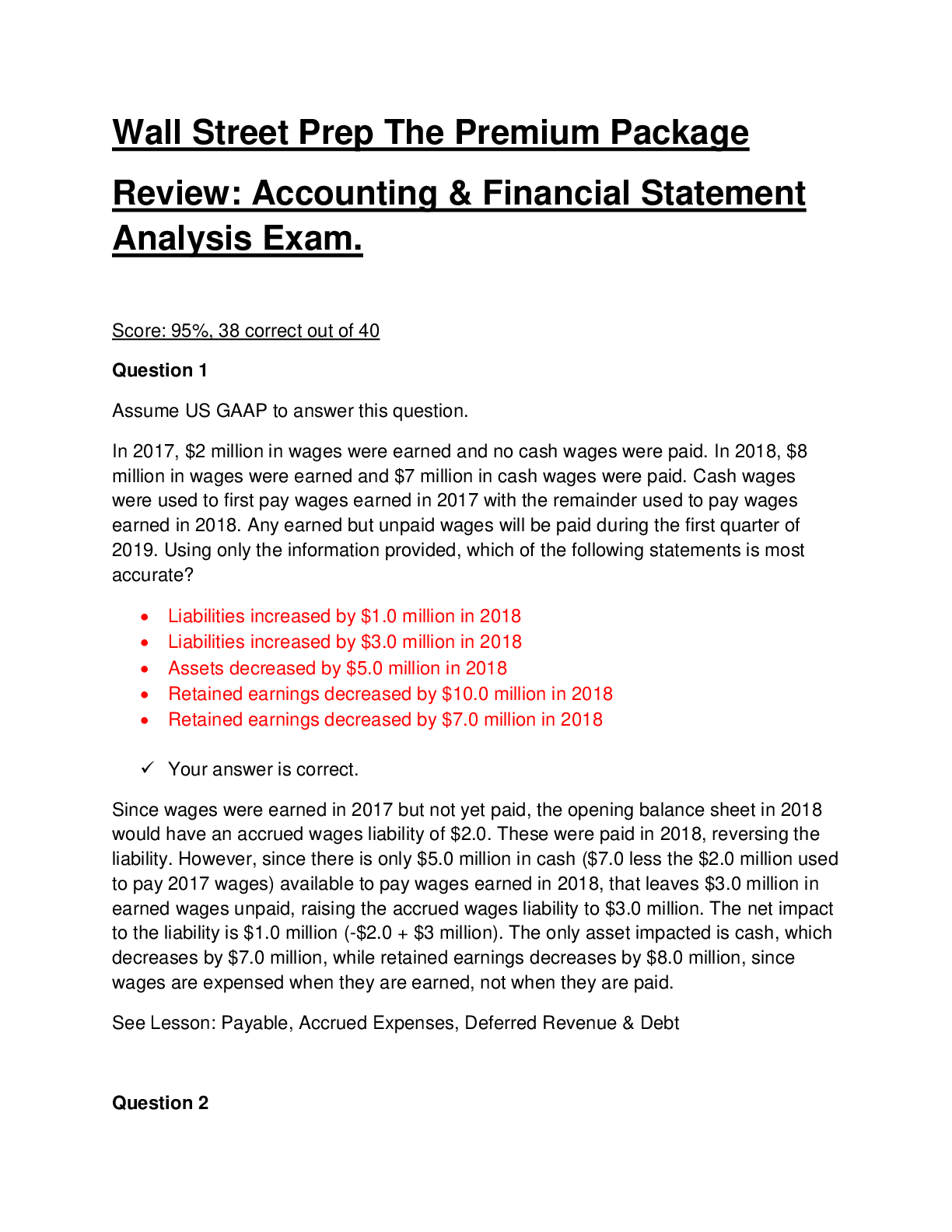 Preview image for FIN 6710 Wall Street Prep The Premium Package Review: Accounting & Financial Statement Analysis Exam. QUESTIONS WITH DEFINED ANSWERS.